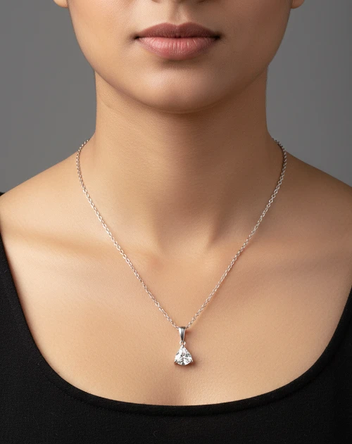 Rose Gold Triangle Pendant – Stylish Love Gift for Women