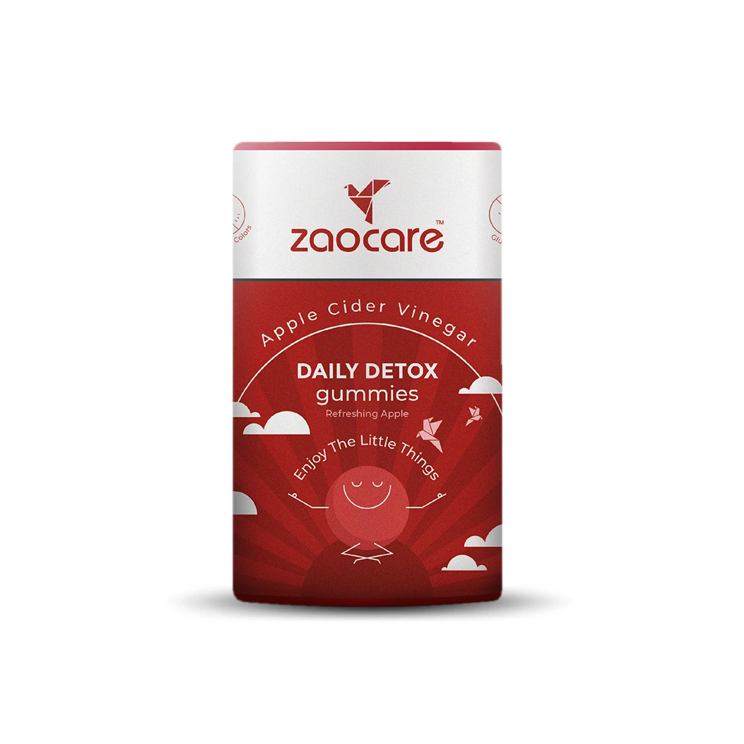 Zaocare Daily Detox Gummies For Fat Loss & Digestion|With Apple Cider Vinegar | 100% Vegan