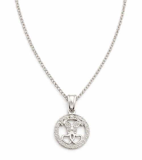 Silver Round Pendant – Stylish Love Gift for Women