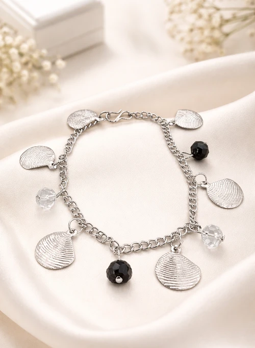 Stylish Silver & Beaded Charm Bracelet Combo