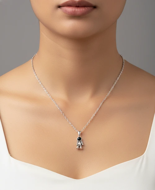Silver Square Pendant Necklace – Stylish Love Gift for Her