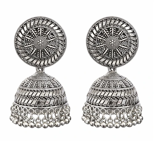 Stylish Oxidised Silver Jhumka Earrings - Party Wear & Daily Use